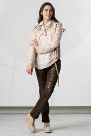Elisa Cavaletti leopard jeans with bold animal print and classic denim style, featuring a fitted cut and stylish details.