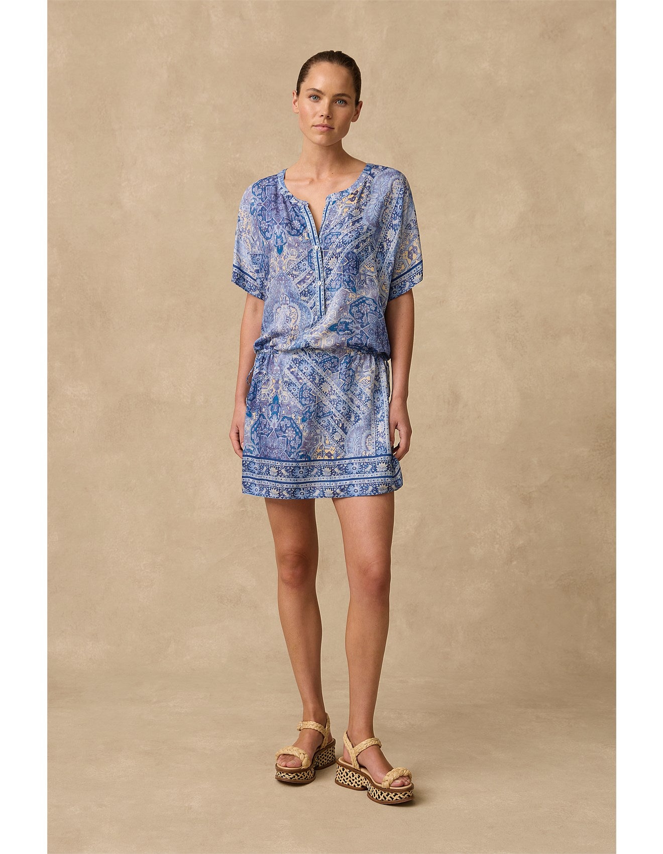 Monte and Lou - Lauren Short  Sleeve Shirt Dress