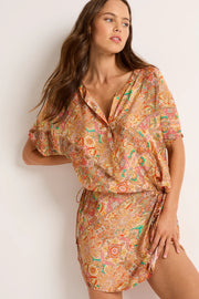 Monte and Lou - Casa Short Sleeve Shirt Dress