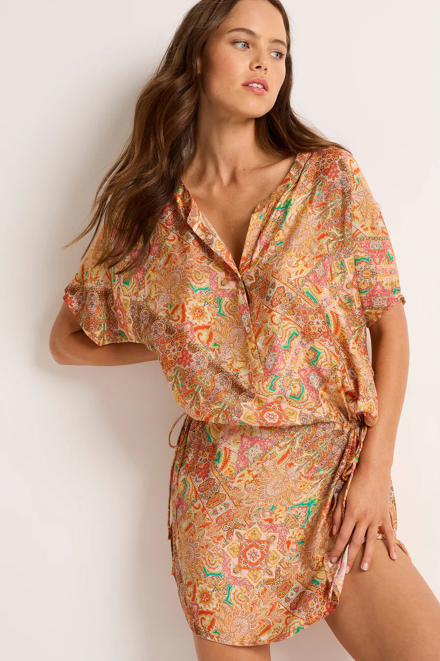 Monte and Lou - Casa Short Sleeve Shirt Dress
