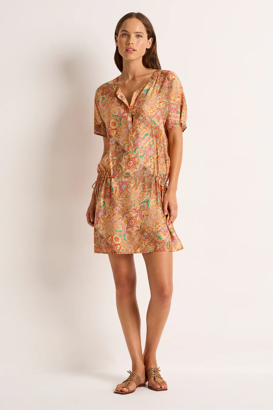 Monte and Lou - Casa Short Sleeve Shirt Dress