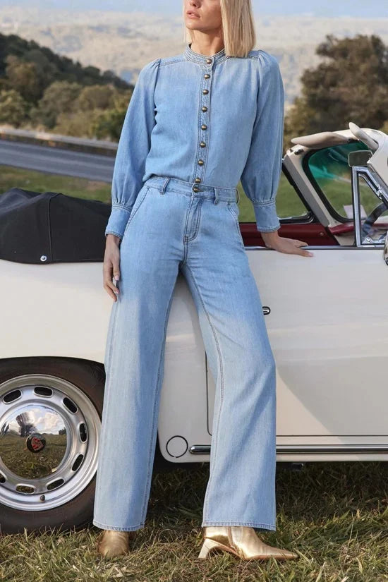 Zoe Kratzmann - Hanker Top | Light Washed Denim