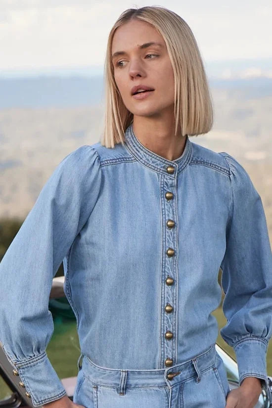 Zoe Kratzmann - Hanker Top | Light Washed Denim