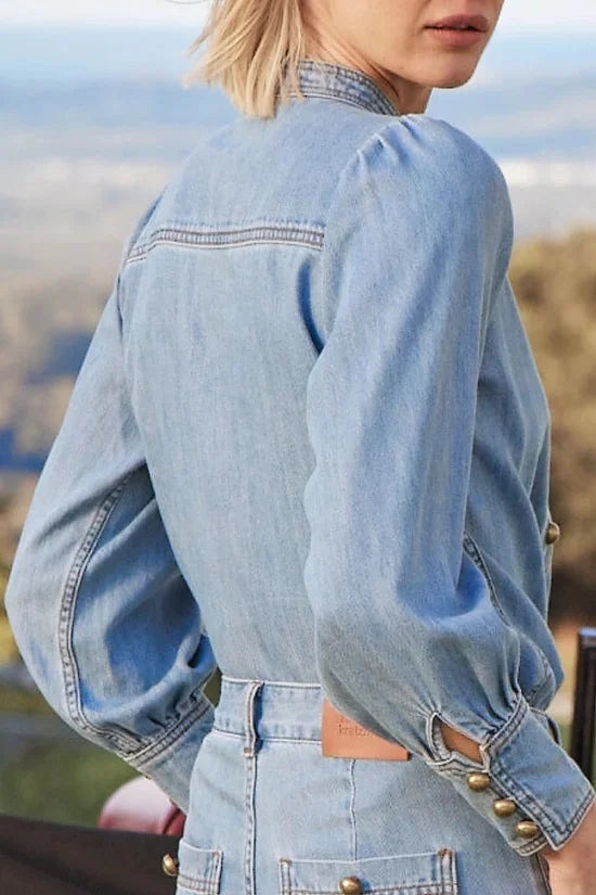 Zoe Kratzmann - Hanker Top | Light Washed Denim