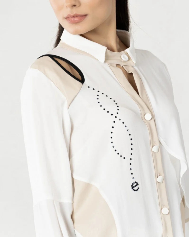 Elisa Cavaletti - Cutout Detailed Blouse | Beige