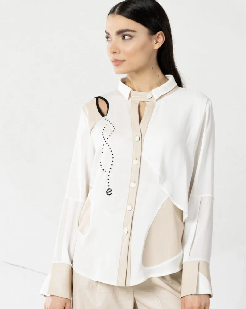 Elisa Cavaletti - Cutout Detailed Blouse | Beige