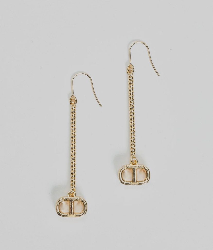 Twinset - Dangle Earrings with Oval T
