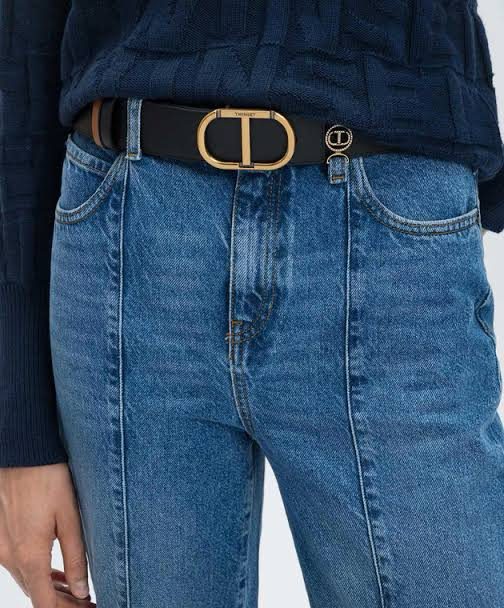 Twinset - Reversible Leather Belt with Oval T
