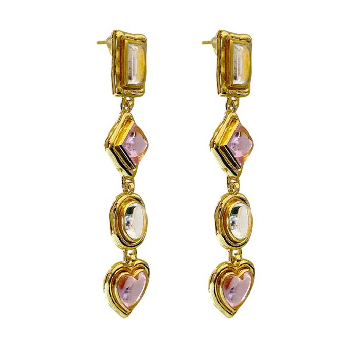 Mountain and Moon - Naomi Pink Crystal | Gold