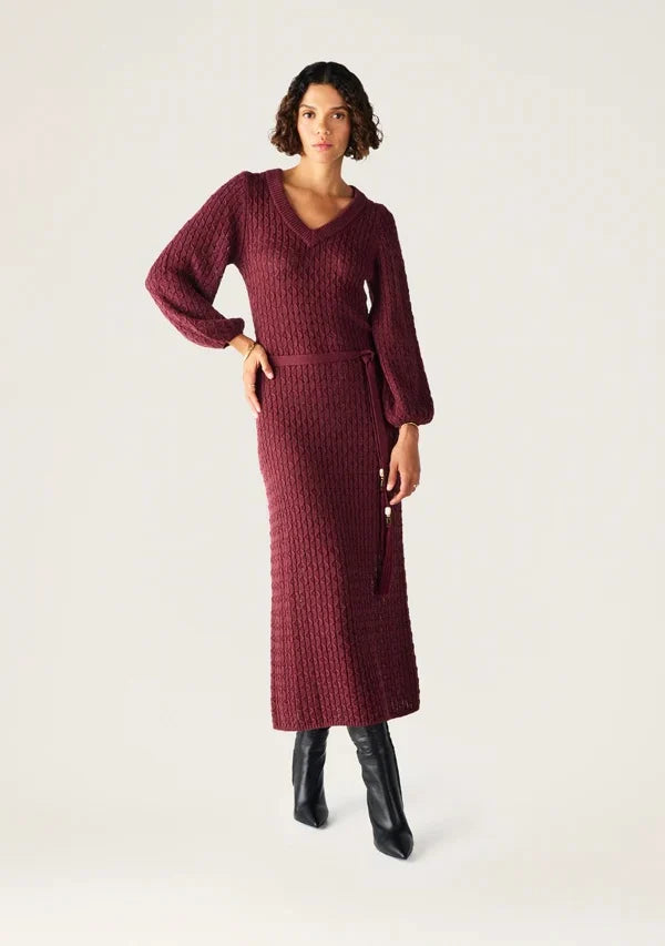 Mos the Label - Furilia Knit Maxi Dress | Cherry Lacquer