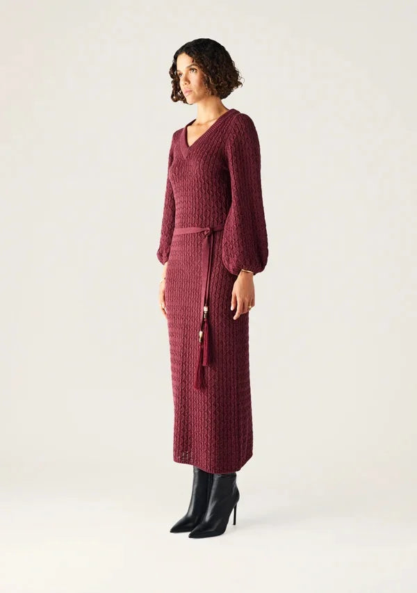 Mos the Label - Furilia Knit Maxi Dress | Cherry Lacquer