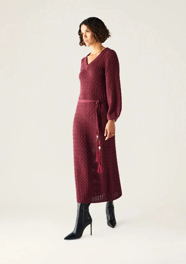 Mos the Label - Furilia Knit Maxi Dress | Cherry Lacquer
