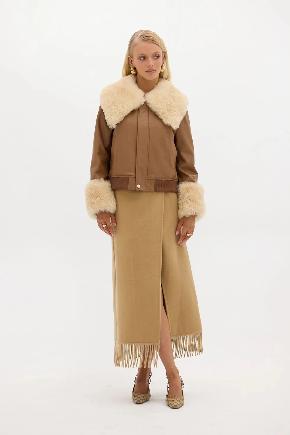 Bubish Luxe - Kate Fringe Wrap Wool Skirt