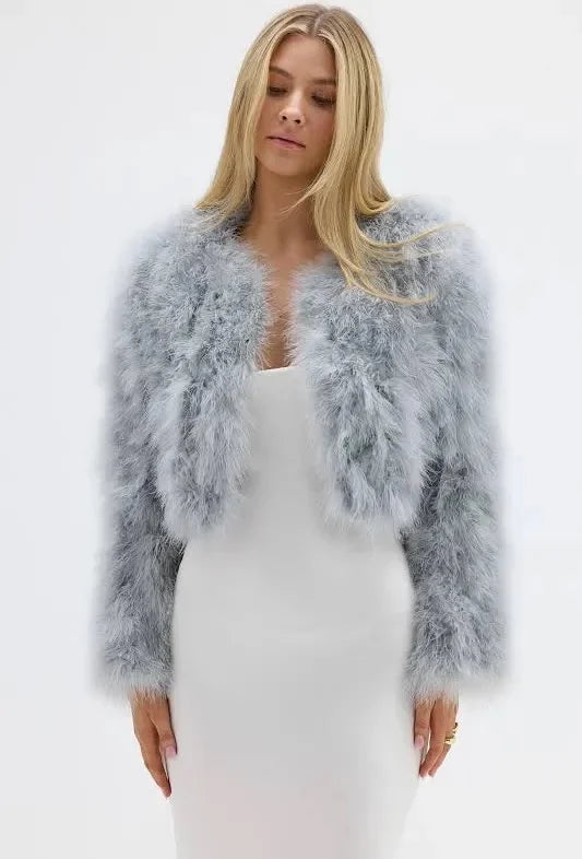 Bubish Luxe - Manhattan Crop Jacket | Light Grey