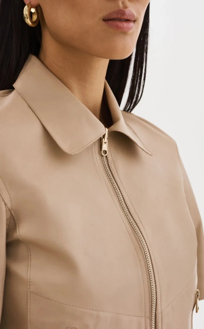 Lamarque  - Sevana Reversible Leather Jacket | Gold / Wheat