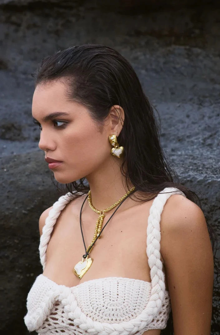 Mountain and Moon - Olympia Necklace | Gold