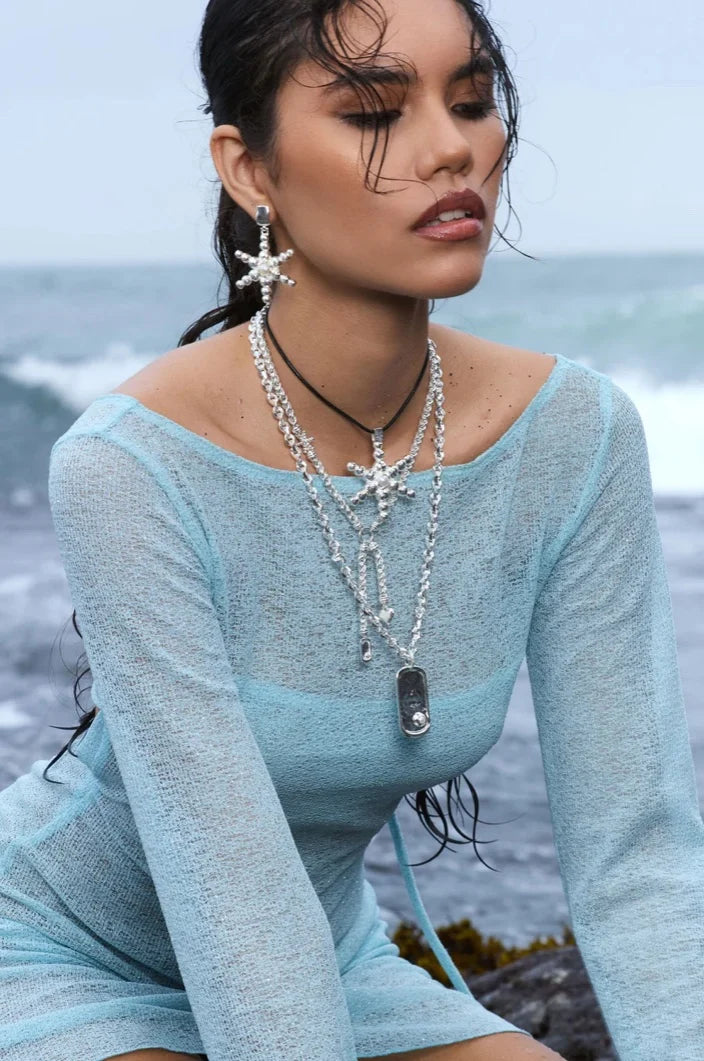 Mountain and Moon - Atlas Necklace | Silver