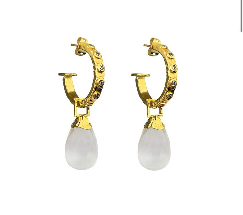 Mountain and Moon - Ines Earrings | Crystal Quartz and CZ