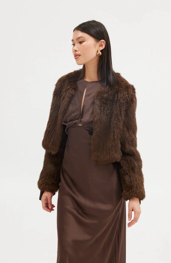 Bubish - Lola Crop Fur | Chocolate