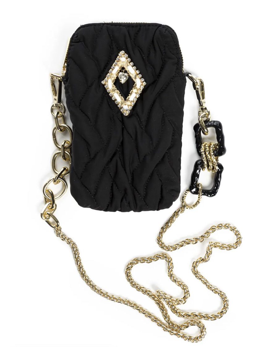 Elisa Cavaletti - Black Phone Clutch Bag