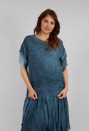 Sanctamuerte - Raw Edged Tee - Blue Matisse