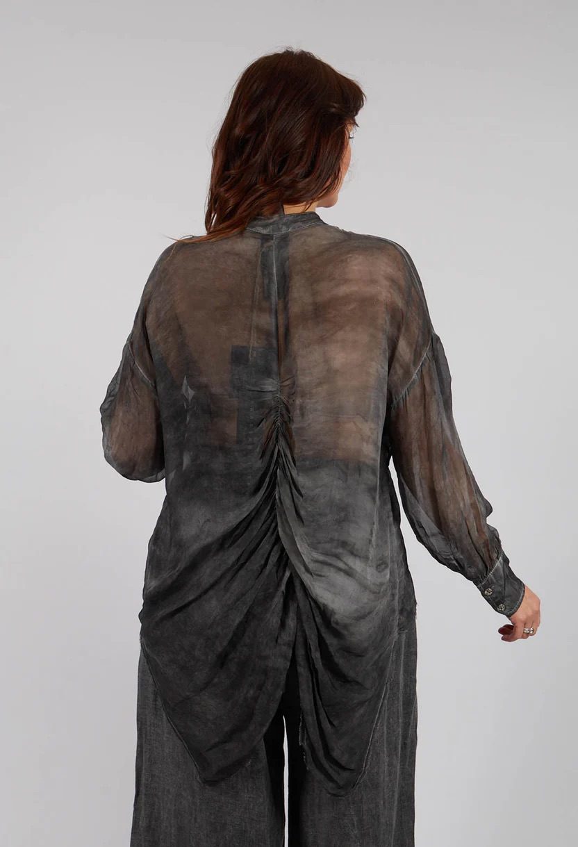 Sanctamuerte - Oversized Shirt with Pockets- Anthracite