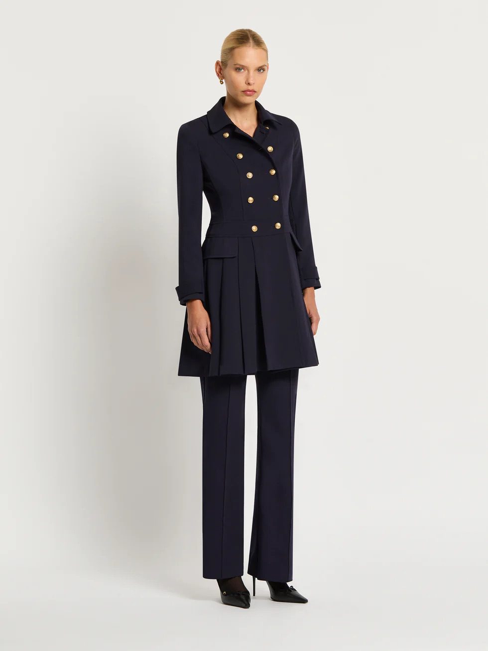Moss and Spy - Morgan Pleated Coat Dress