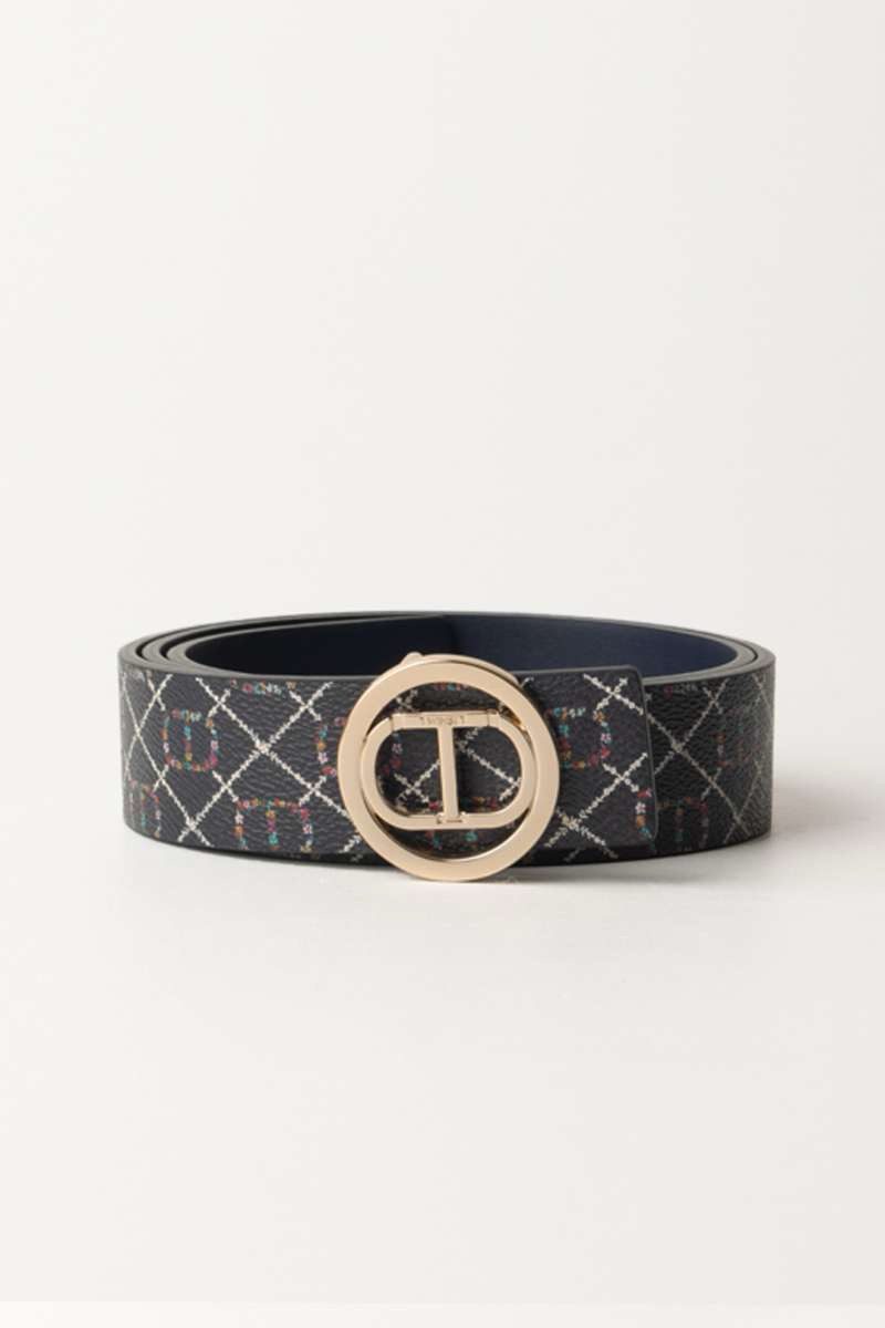 Twinset - Revesible Belt | Navy Floral