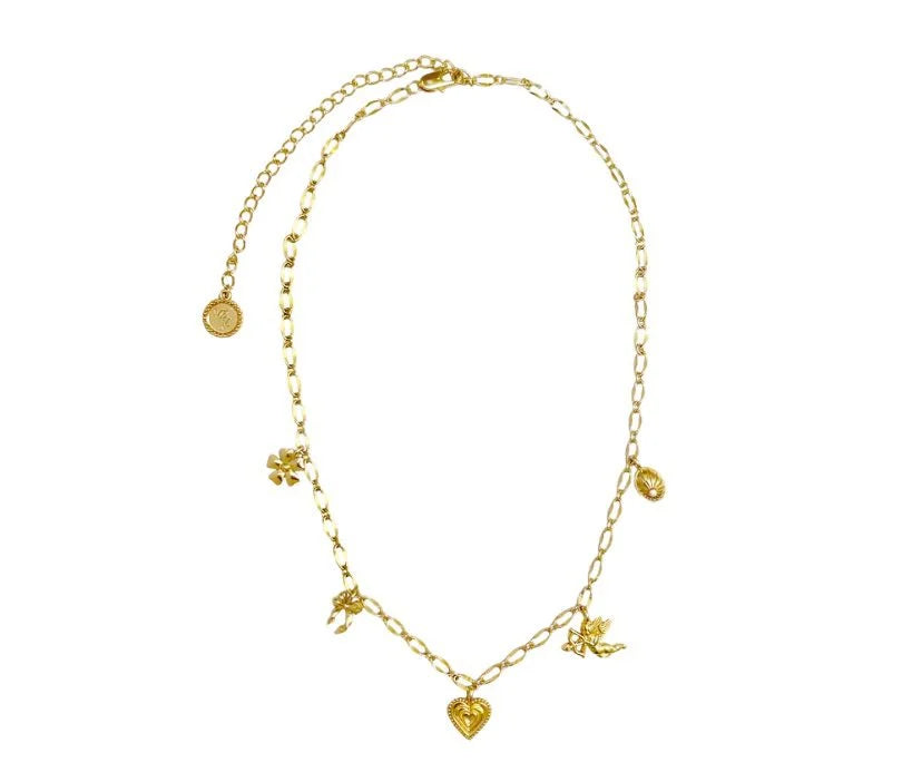 Mountain and Moon - Angel Necklace | Gold