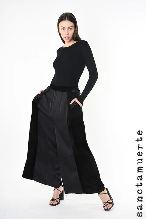 Sanctameurte - Velvet Raw Edged Pant | Black