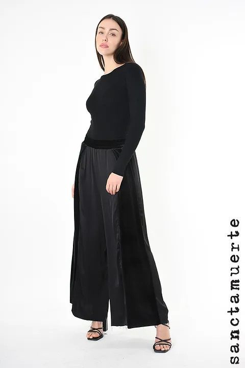 Sanctameurte - Velvet Raw Edged Pant | Black