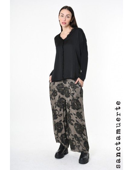 Sanctamuerte - Raw Edged Hem Top | Black