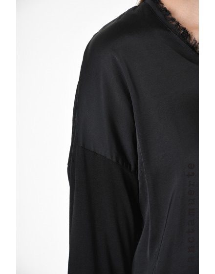 Sanctamuerte - Raw Edged Hem Top | Black