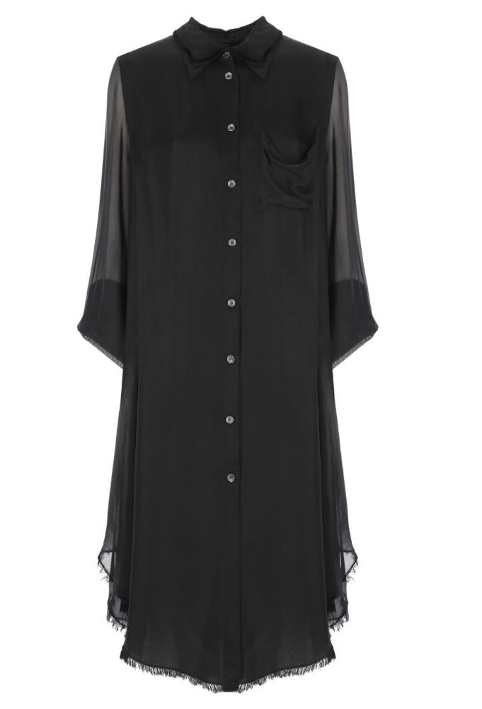 Sanctamuerte - Raw Edged Hem Dress | Black