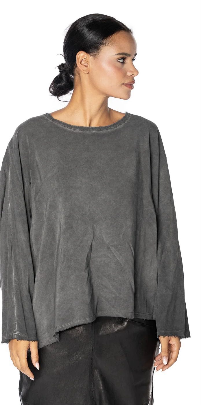 Sanctamuerte - Oversize Long Sleeve Top | Grey