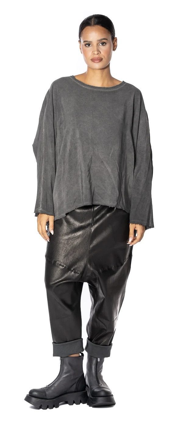 Sanctamuerte - Oversize Long Sleeve Top | Grey