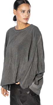 Sanctamuerte - Oversize Long Sleeve Top | Grey