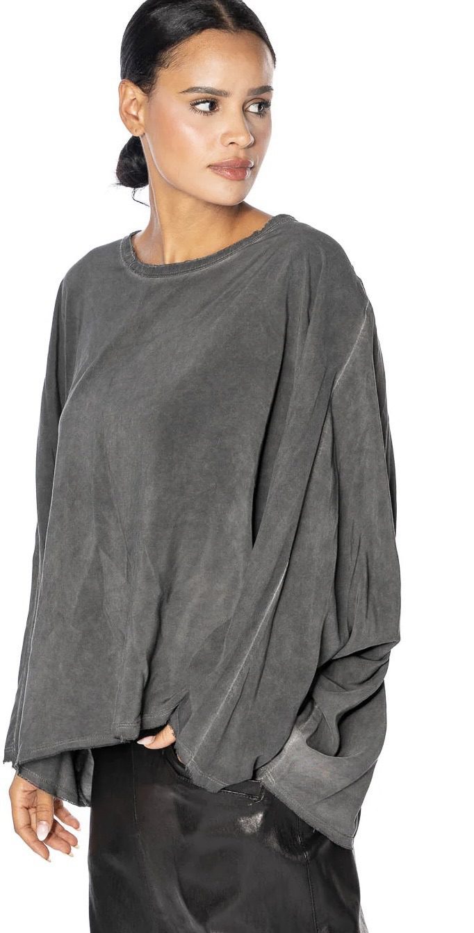 Sanctamuerte - Oversize Long Sleeve Top | Grey