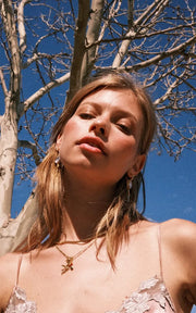 Mountain and Moon - Rosette Necklace | Gold