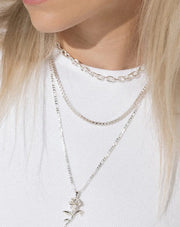 Mountain and Moon - Rosette Necklace | Silver