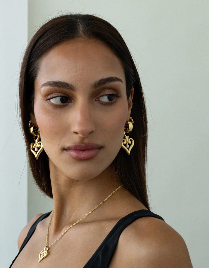 Mountain and Moon - Gold Bella Earring