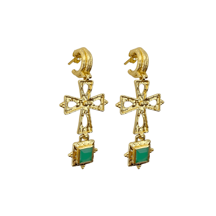 Mountain and Moon - Maria Earrings | Green Onyx