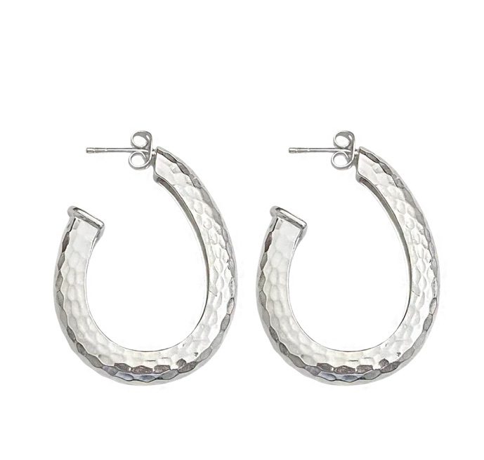Mountain and Moon - Kitty Silver Hoops