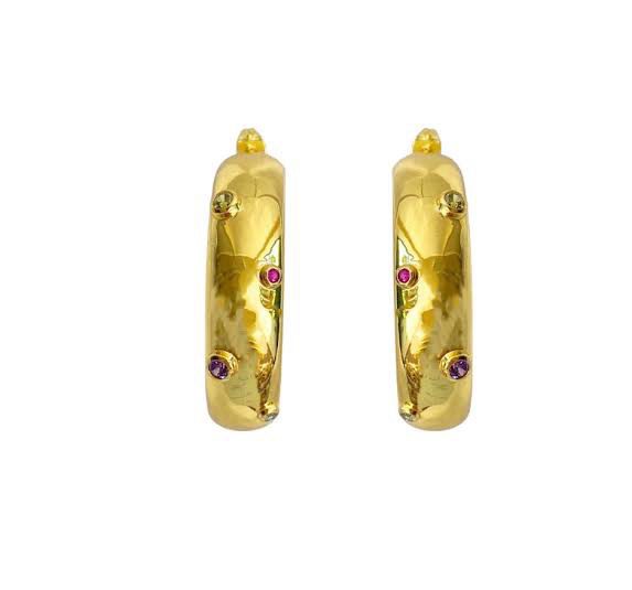Mountain and Moon - Gold Camila Multi Gemstone Earring