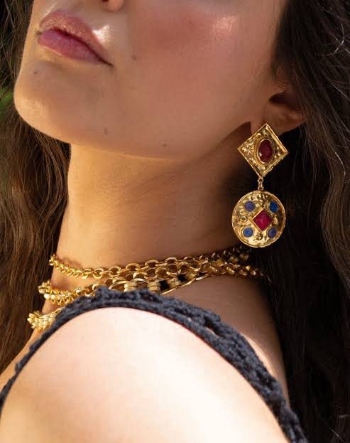 Mountain and Moon - Gold Valentina Earrings